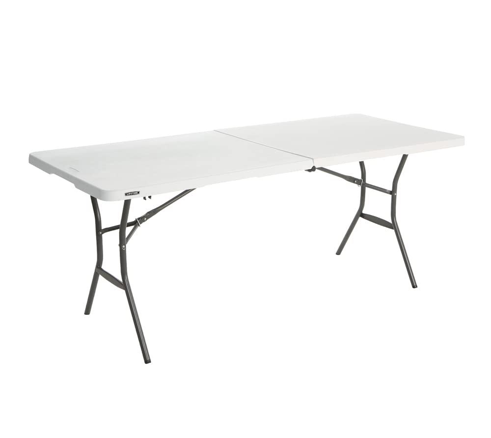 6 Feet White Granite Folding Table D631