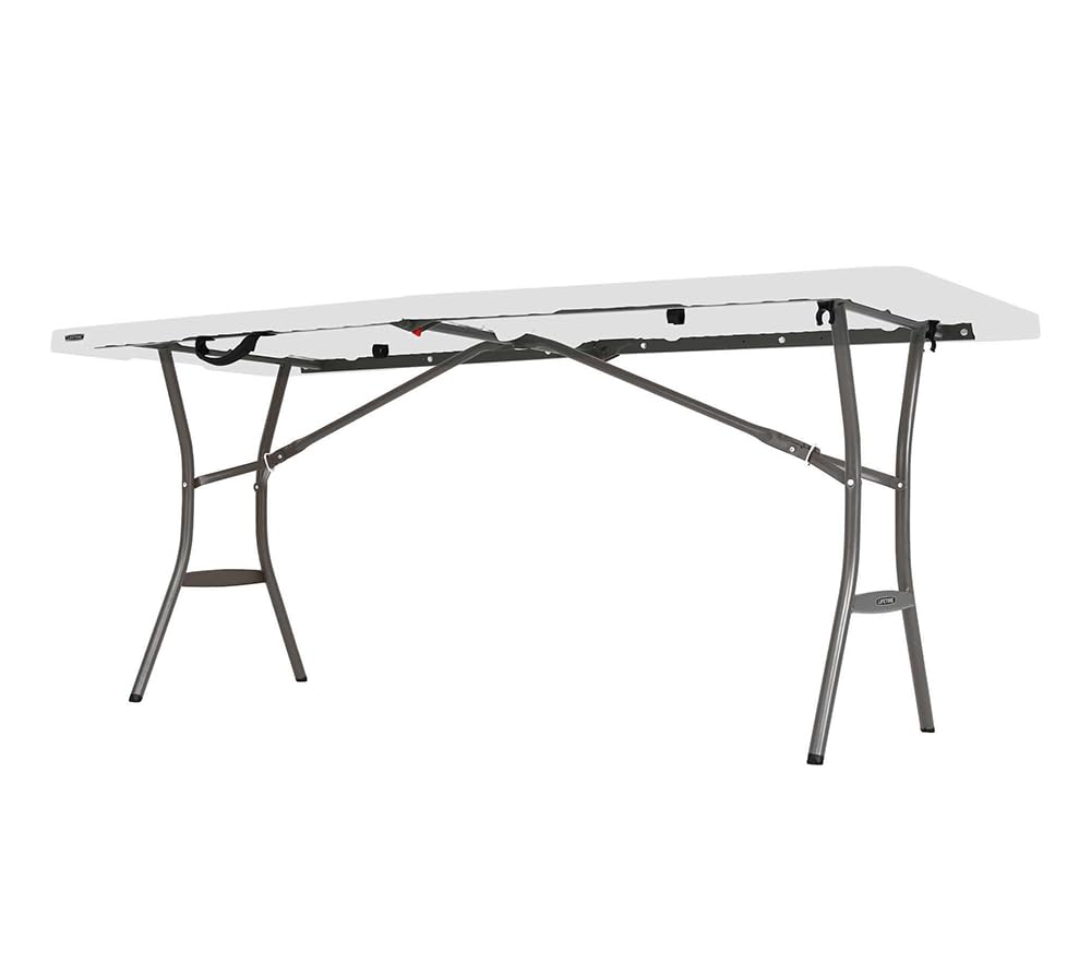 6 Feet White Granite Folding Table D631