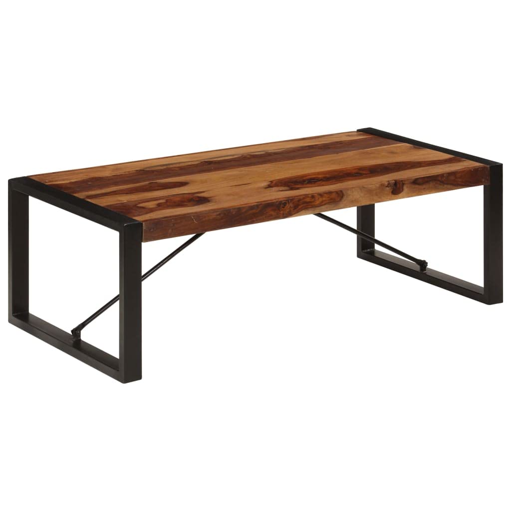 Industrial Coffee Table Solid Sheesham Wood with Metal Legs I442426