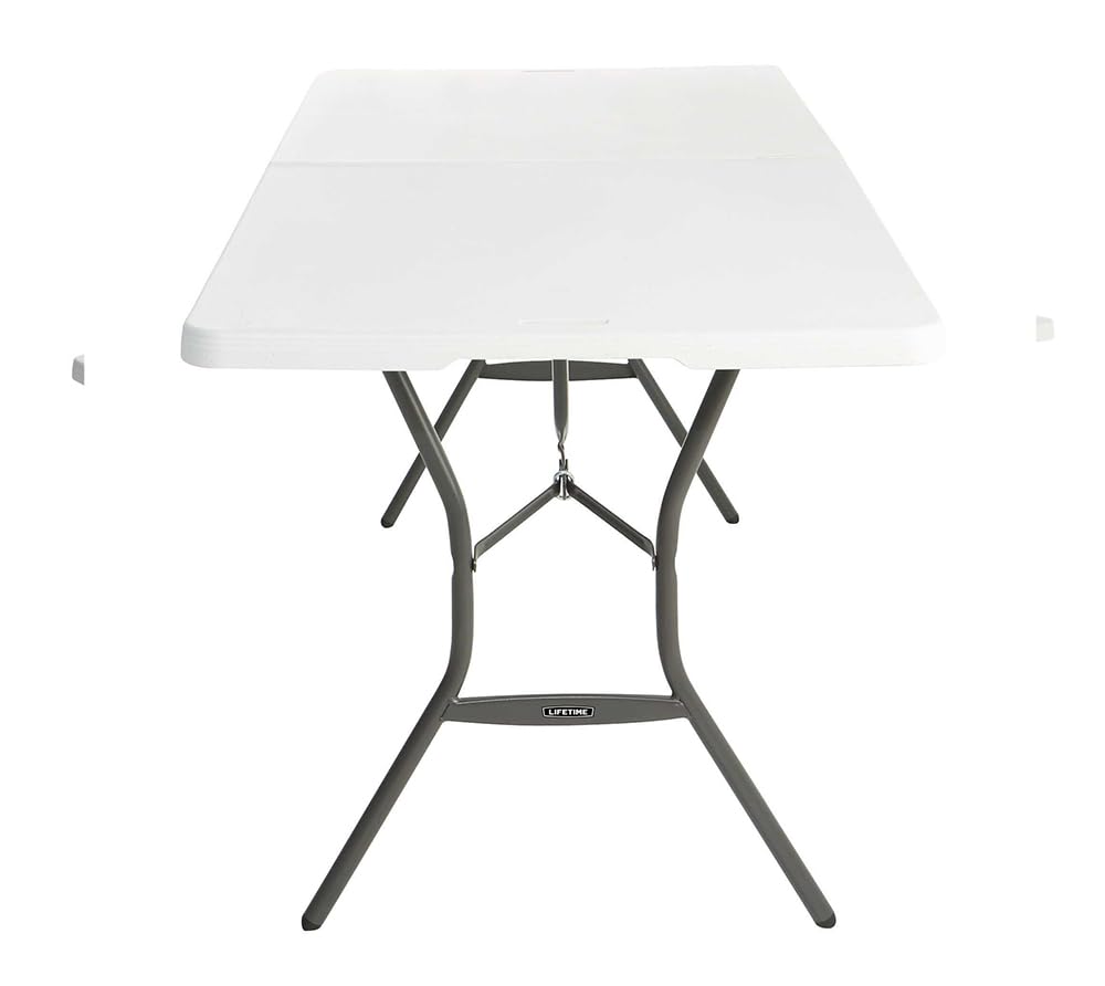 6 Feet White Granite Folding Table D631