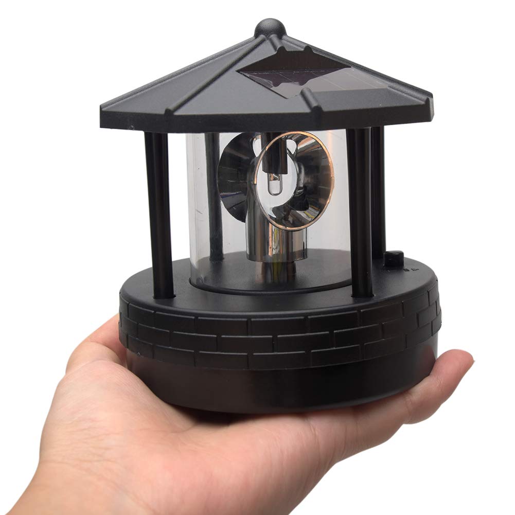 Solar Lighthouse LED Rotating Garden Light with 2 Solar Panels A9828