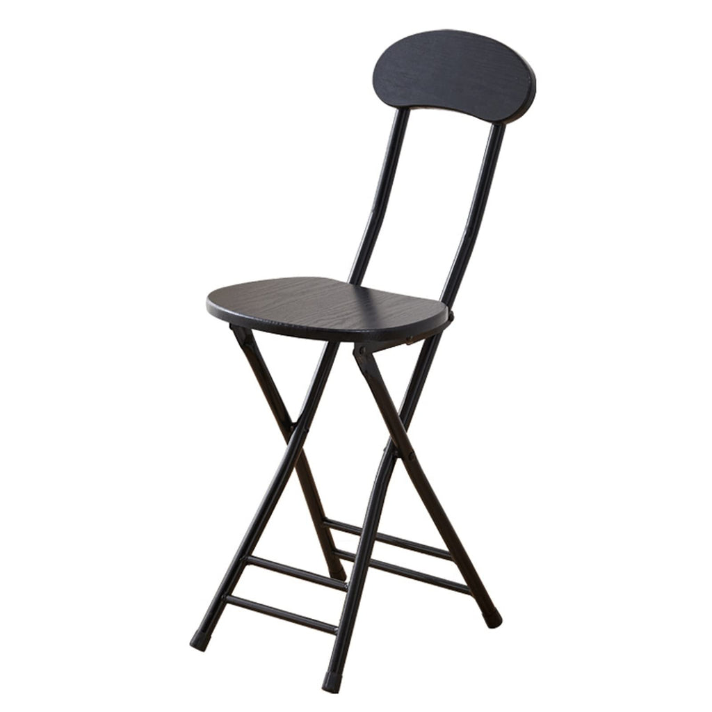 Black 18 Inch Folding Stool with Backrest and Footrest Z1148