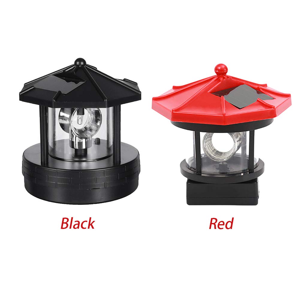 Solar Lighthouse LED Rotating Garden Light with 2 Solar Panels A9828