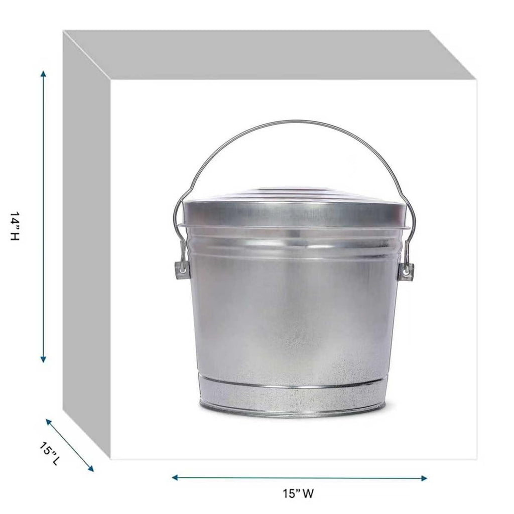 6-Gallon Galvanized Steel Storage Can with Lid H657067