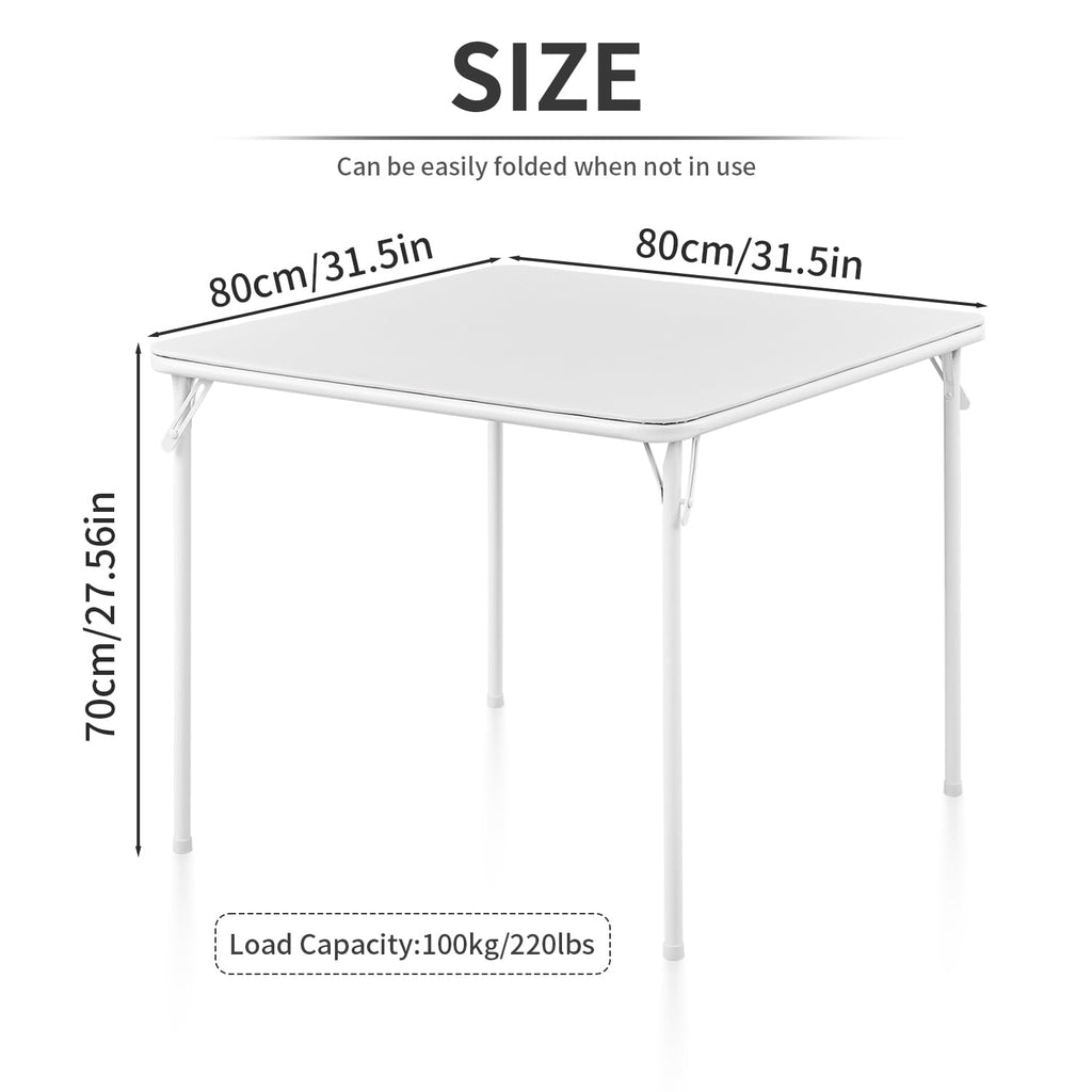 Square Folding Table with Collapsible Legs White B55960