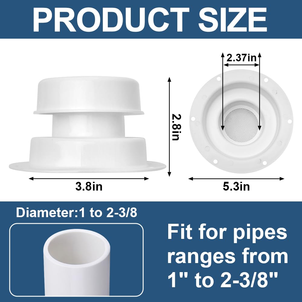 White 2 Pack RV Vent Covers U269542