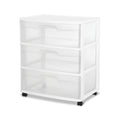 Wide 3 Drawer Plastic Storage Cart with Wheels M9411