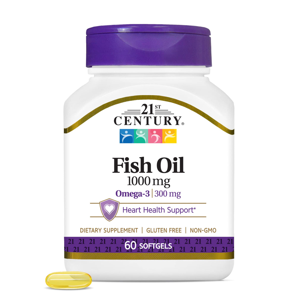 Fish Oil 1000 Mg Softgels, 60 Count (Pack of 2) K123931