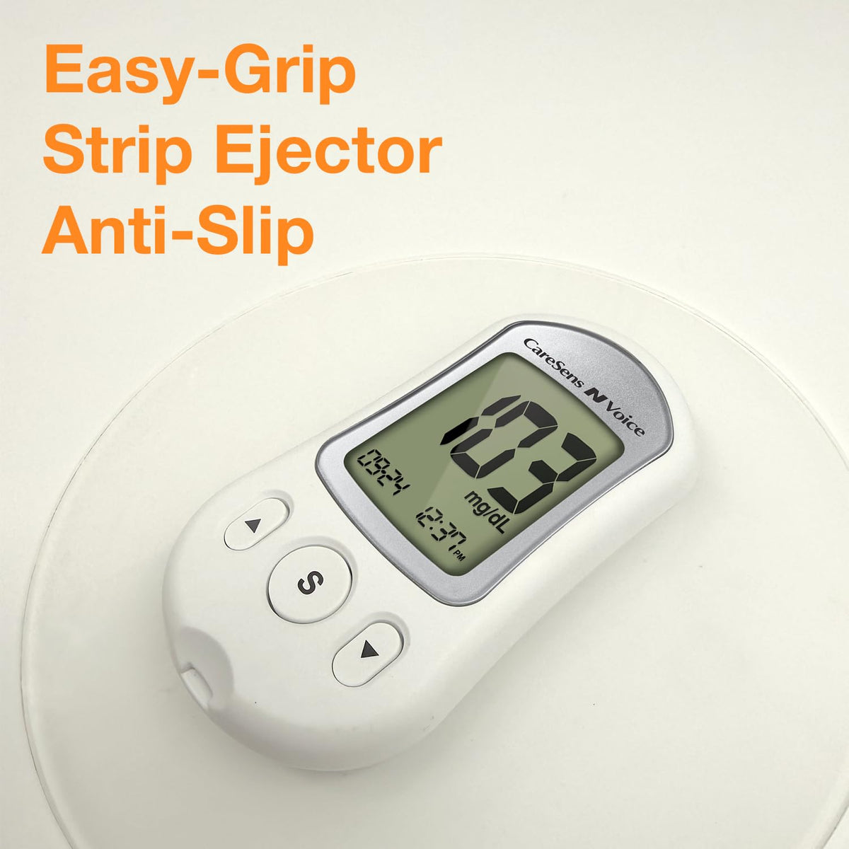 Blood Glucose Monitoring System with Talking Meter, 300 Test Strips, 100 Lancets, Lancing Device and Carrying Case V5459