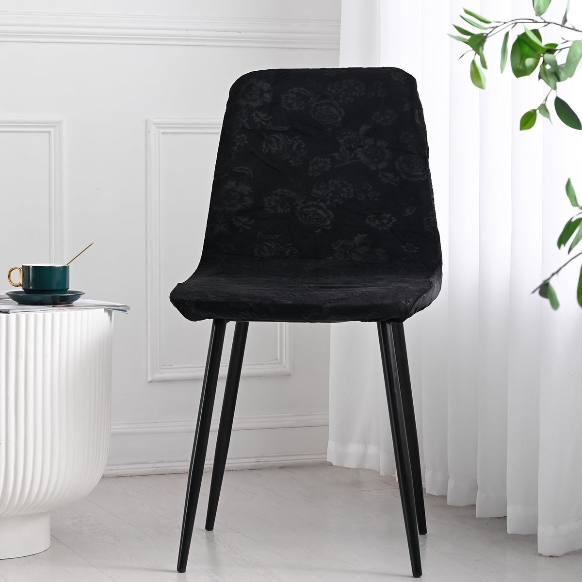 Stretch Removable Jacquard Dining Chair Covers Set W244