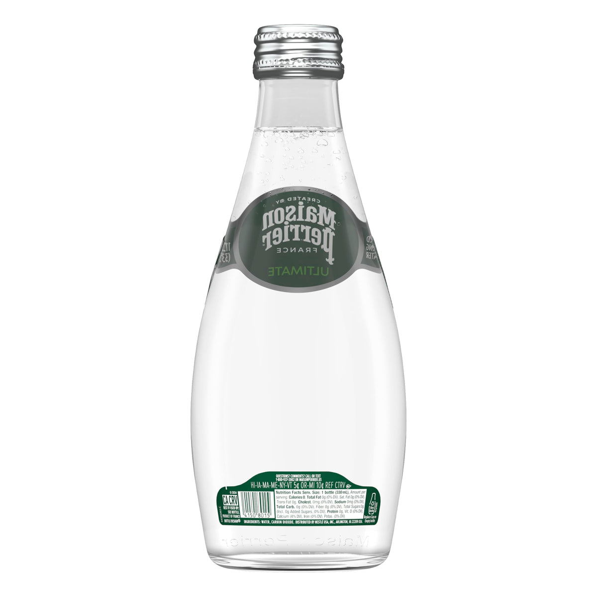 Unflavored Sparkling Water 4 Pack Glass Bottle 11.15 fl oz U2214