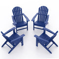 Plastic Adirondack Chair Set of 4 Navy Blue L793408