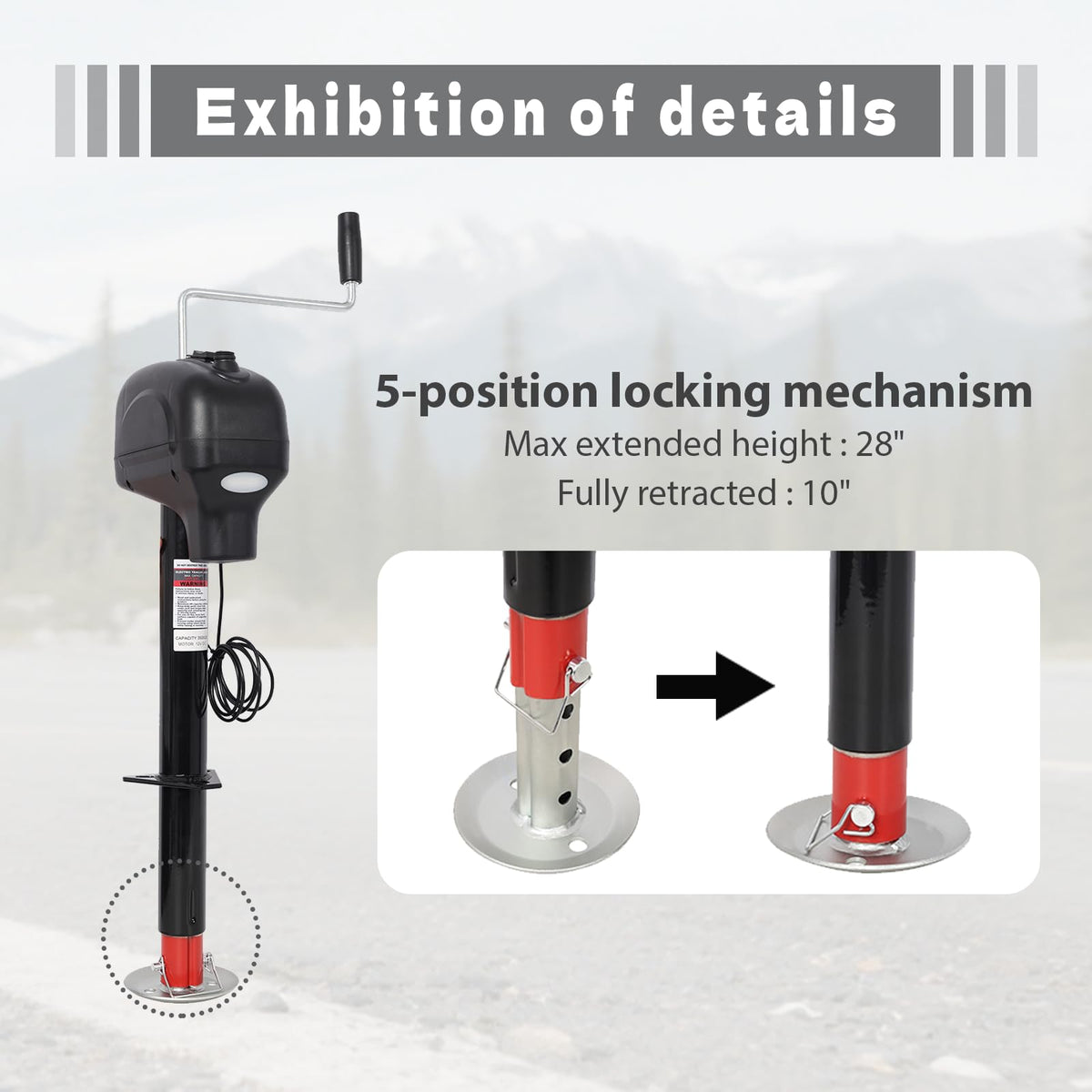 Electric Power Tongue Jack 3500lbs 12V DC B45814