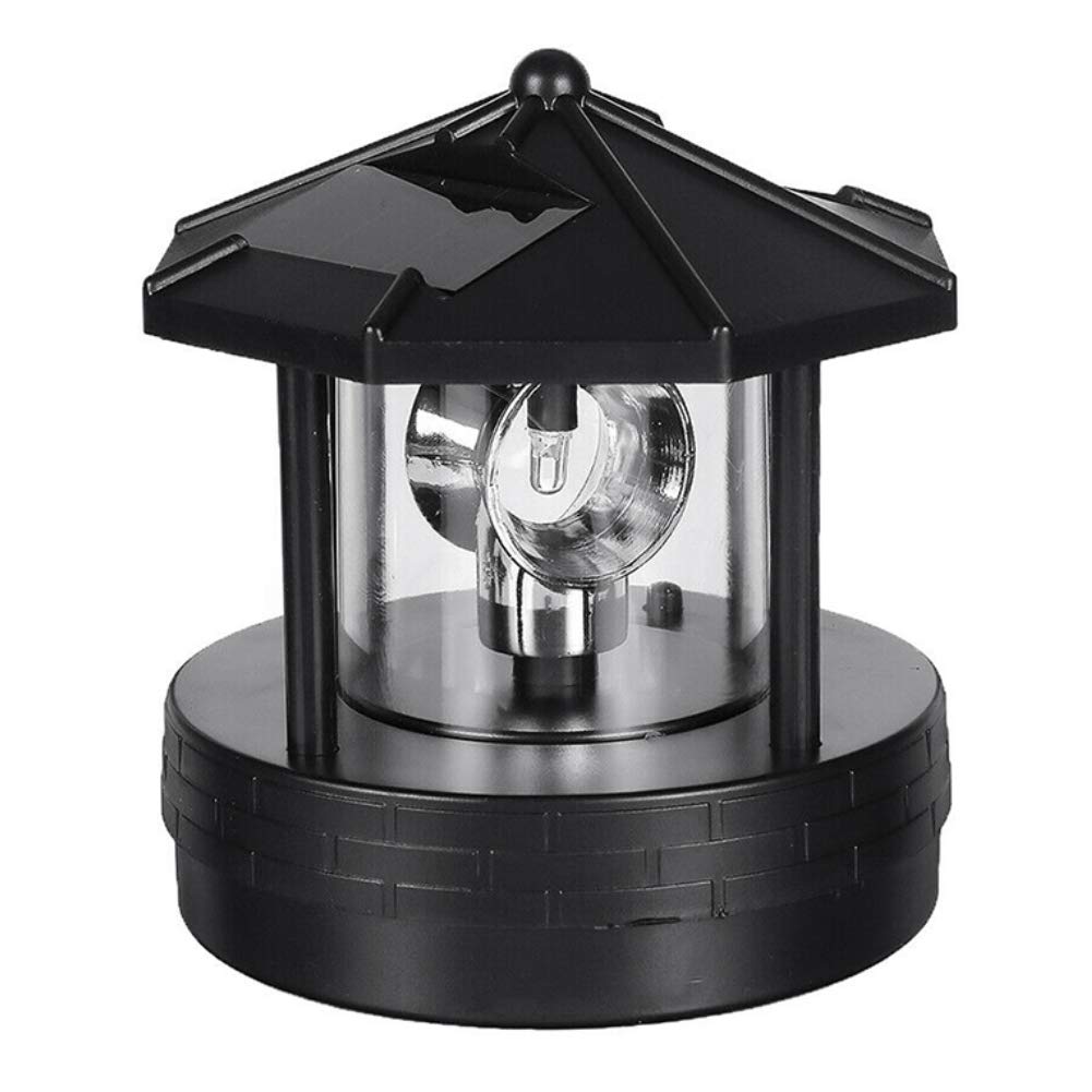 Solar Lighthouse LED Rotating Garden Light with 2 Solar Panels A9828