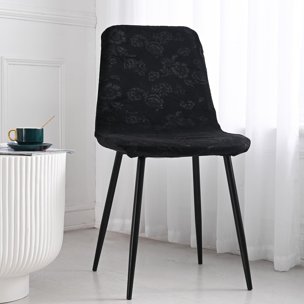 Stretch Removable Jacquard Dining Chair Covers Set W244