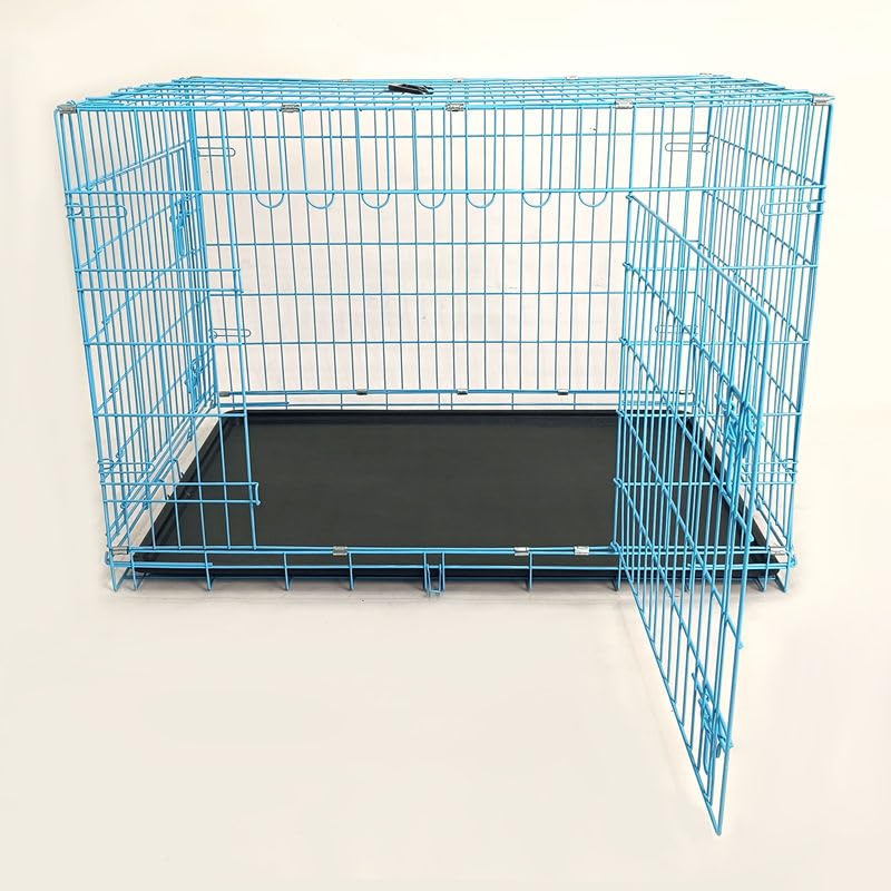 36-Inch Folding Metal Dog Crate with Divider and Removable Tray U673727