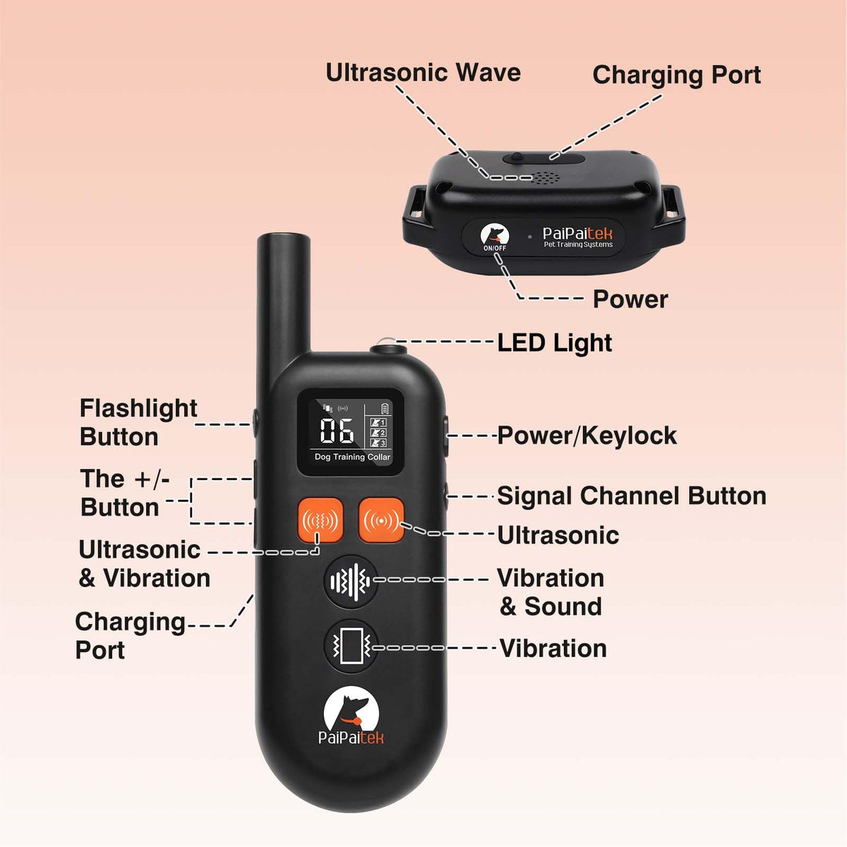 Vibrating Dog Training Collar with Remote W62613