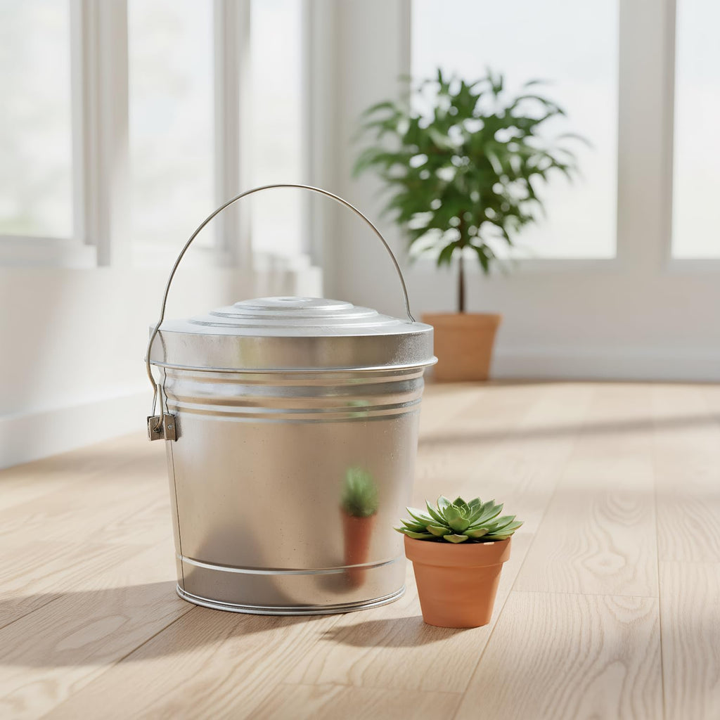 6-Gallon Galvanized Steel Storage Can with Lid H657067