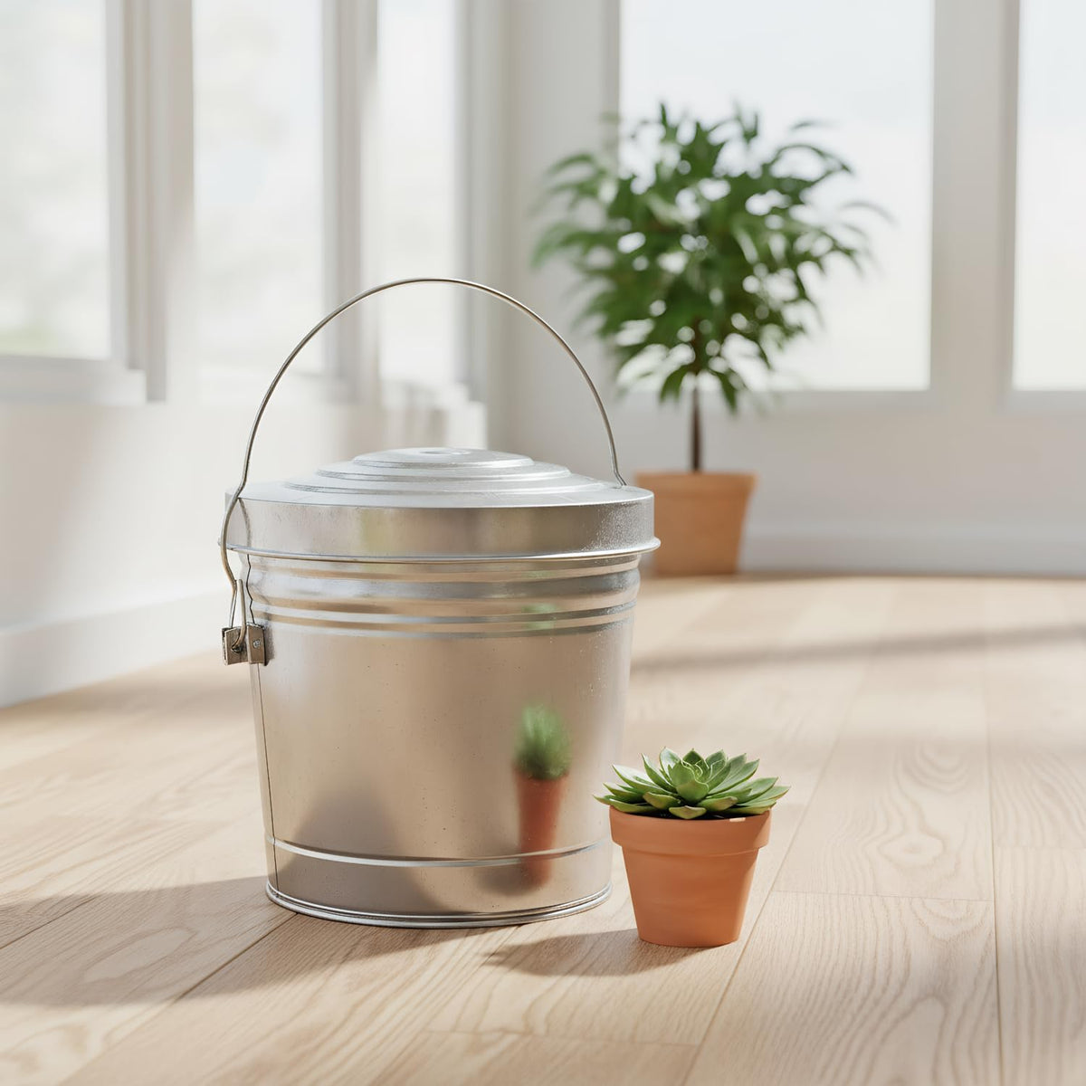 6-Gallon Galvanized Steel Storage Can with Lid H657067