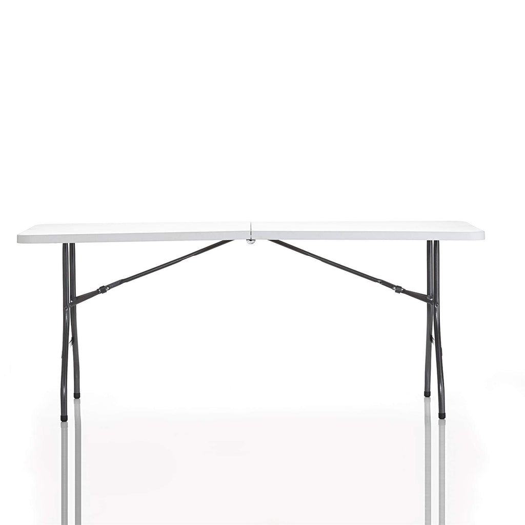 6ft White Blow Molded Folding Table L73650