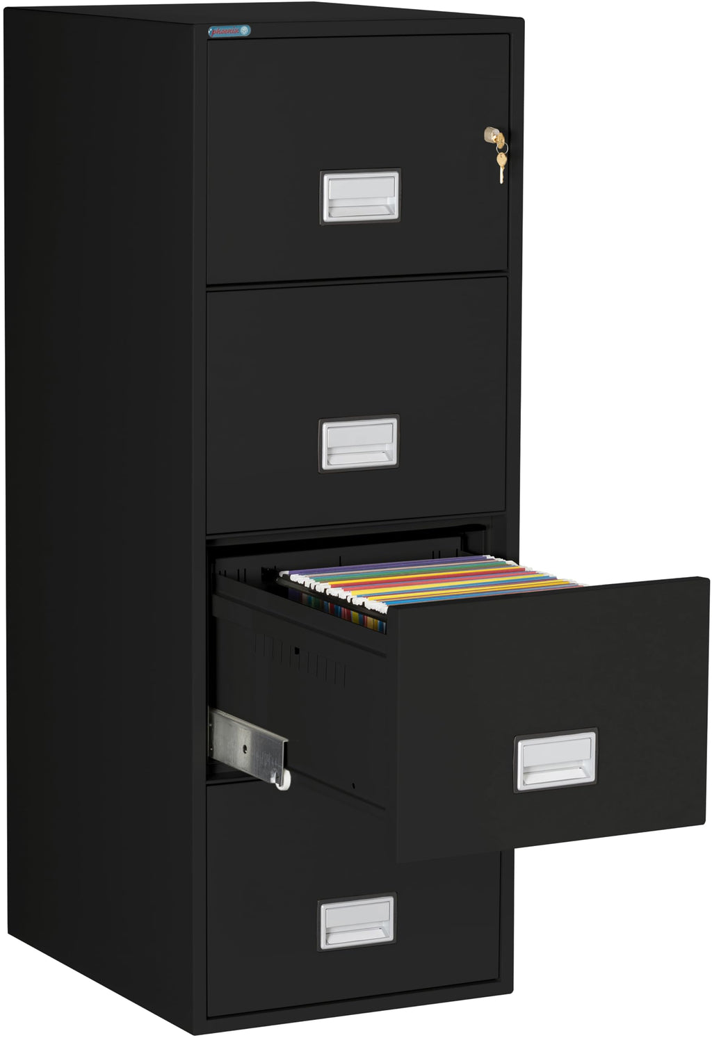 Black 4-Drawer Legal Fireproof File Cabinet K2124
