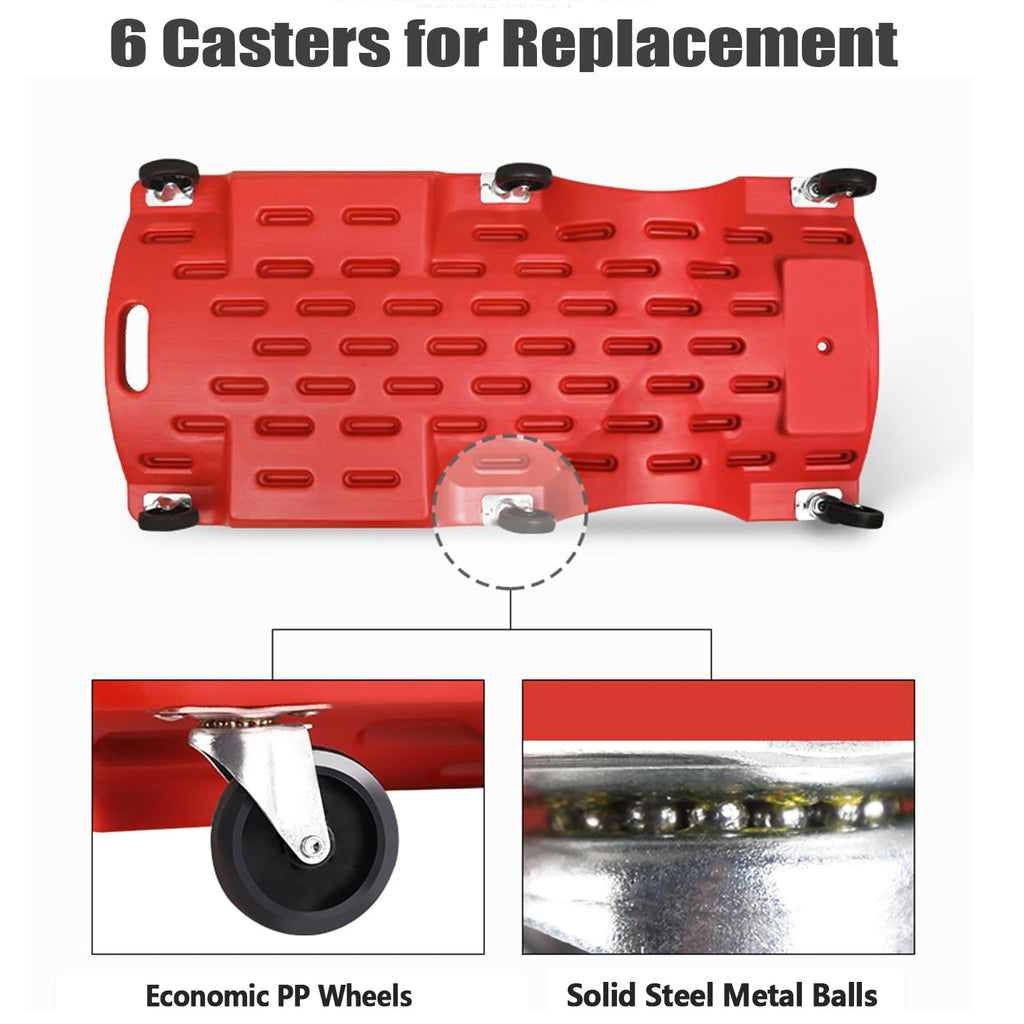 Caster Wheels for Mechanic Creepers, 3'' Pack of 6 O55831