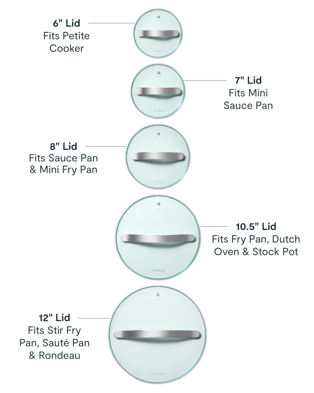 10.5" Tempered Glass Lid for Pots and Pans F218