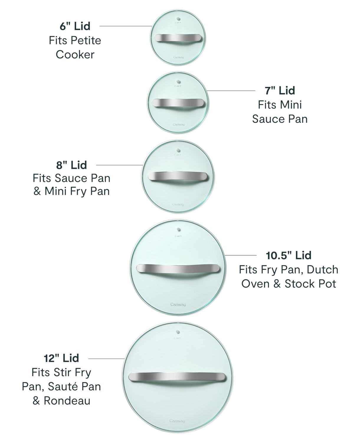 10.5" Tempered Glass Lid for Pots and Pans F218