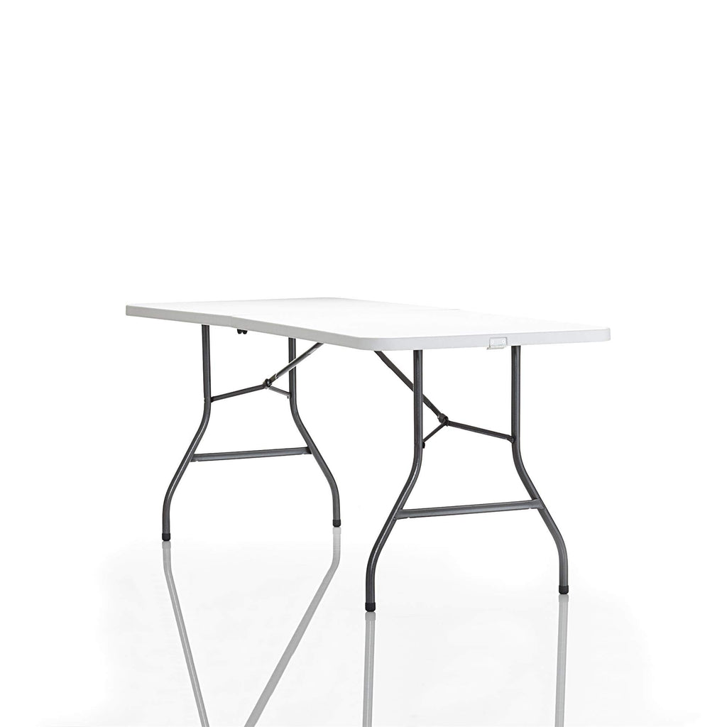 6ft White Blow Molded Folding Table L73650