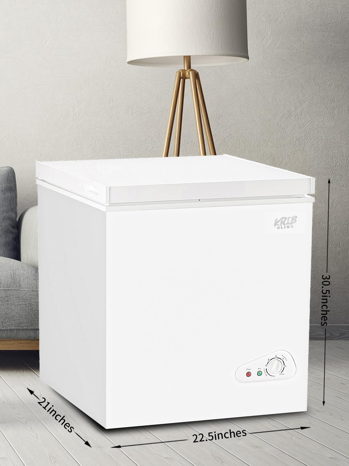 Compact Chest Freezer with Removable Storage Basket, 5.0 cu.ft, White Y96910