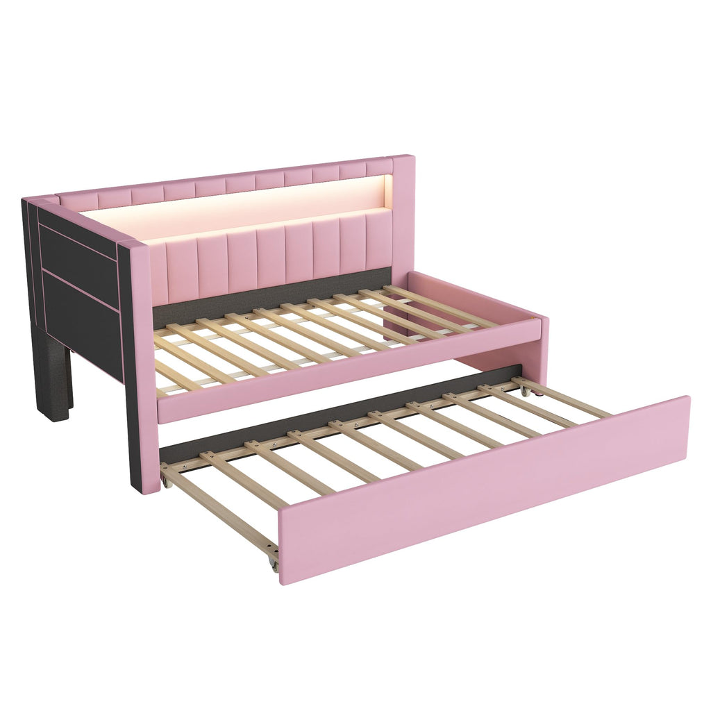 Pink Twin Size Daybed with Trundle K89433