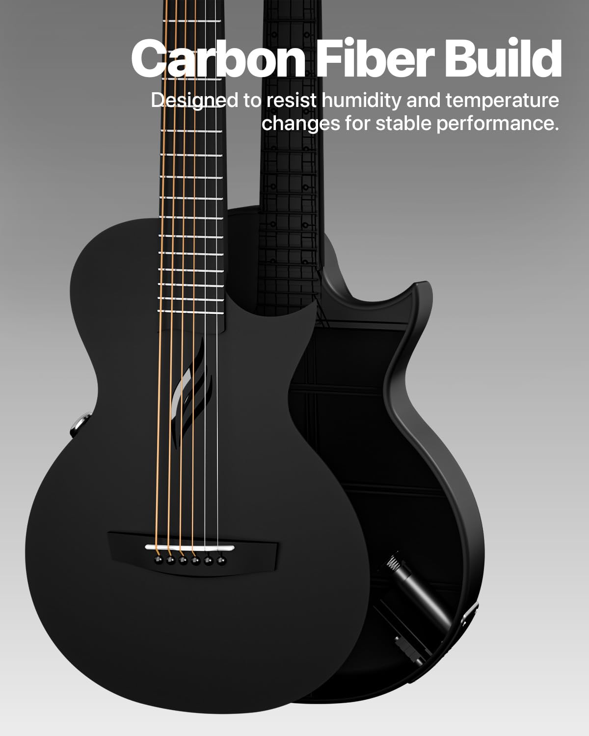 Carbon Fiber 35-Inch Smart Acoustic-Electric Travel Guitar D1292