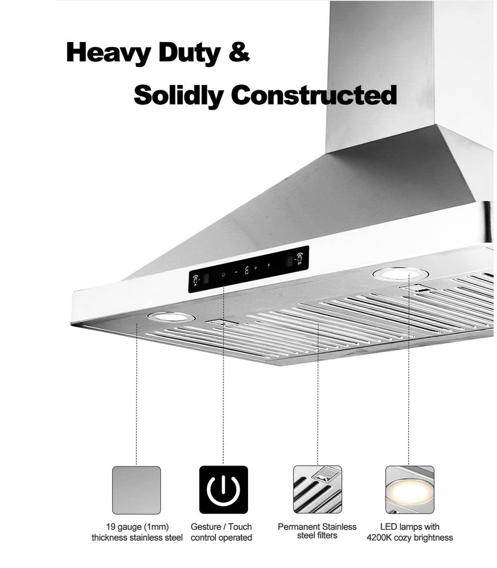 30 Inch Stainless Steel Wall Mount Range Hood Z710