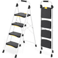 4 Step White Folding Step Stool J6169