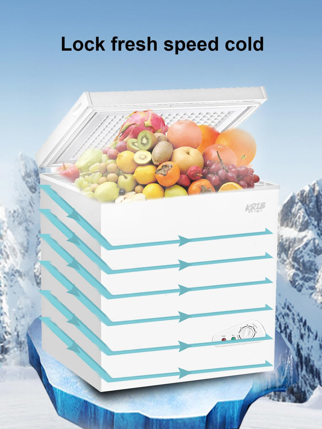Compact Chest Freezer with Removable Storage Basket, 5.0 cu.ft, White Y96910