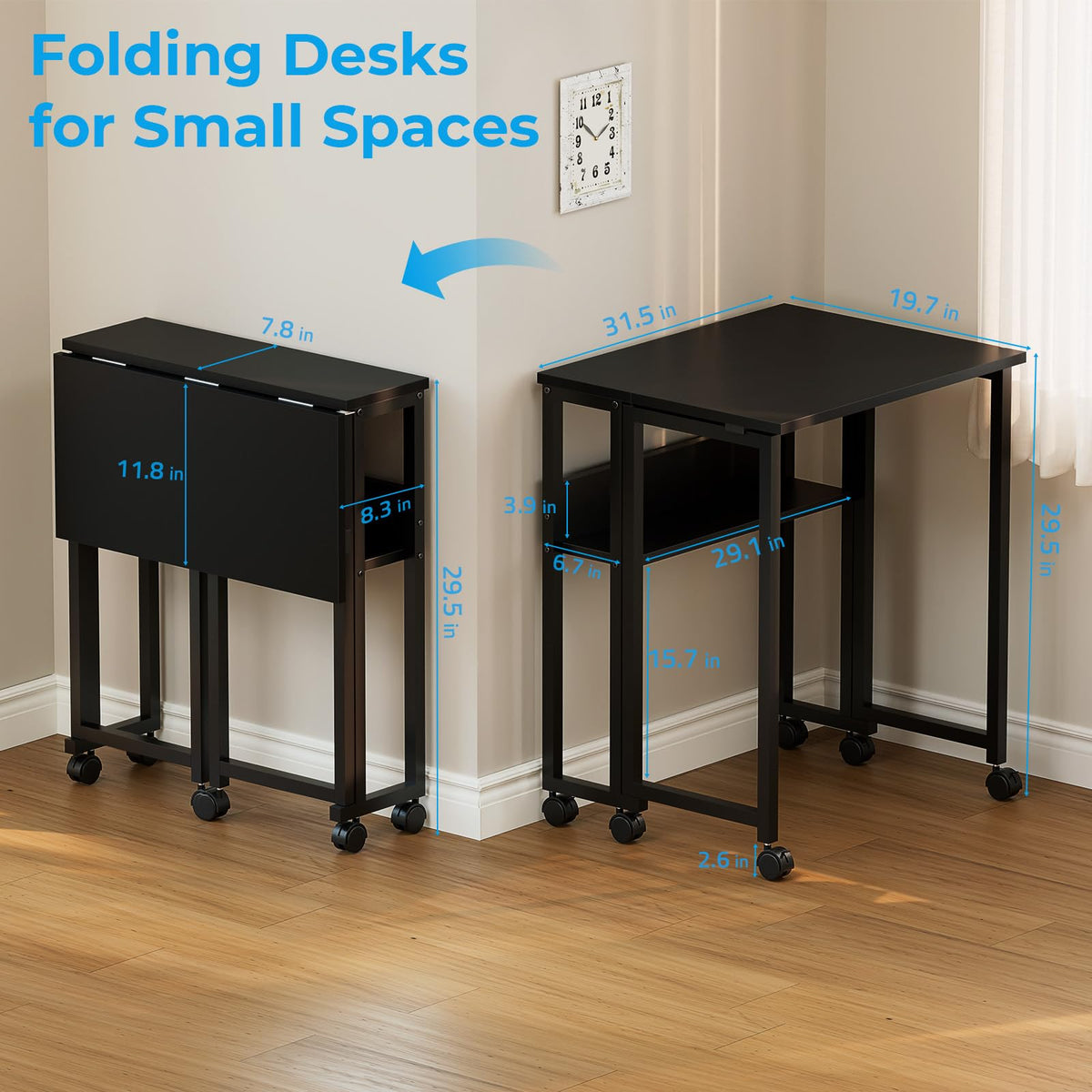 Folding Desk with Wheels L721