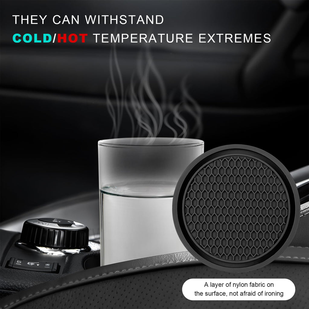 Black Non-Slip Silicone Car Cup Coasters X989