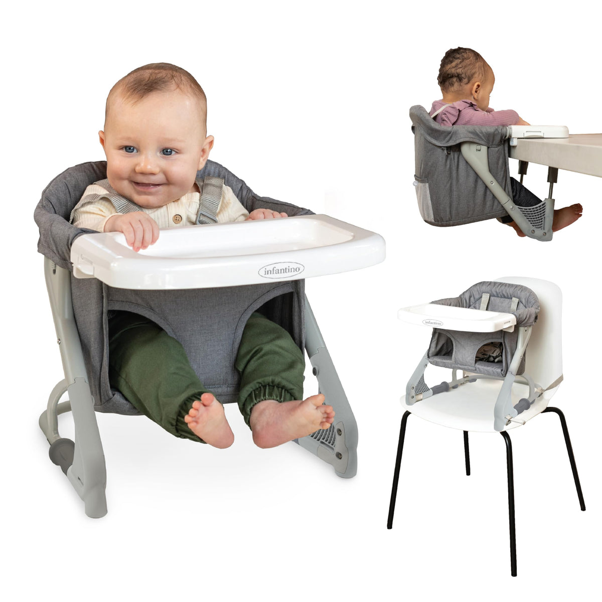 Gray Travel Booster High Chair & Seat J202