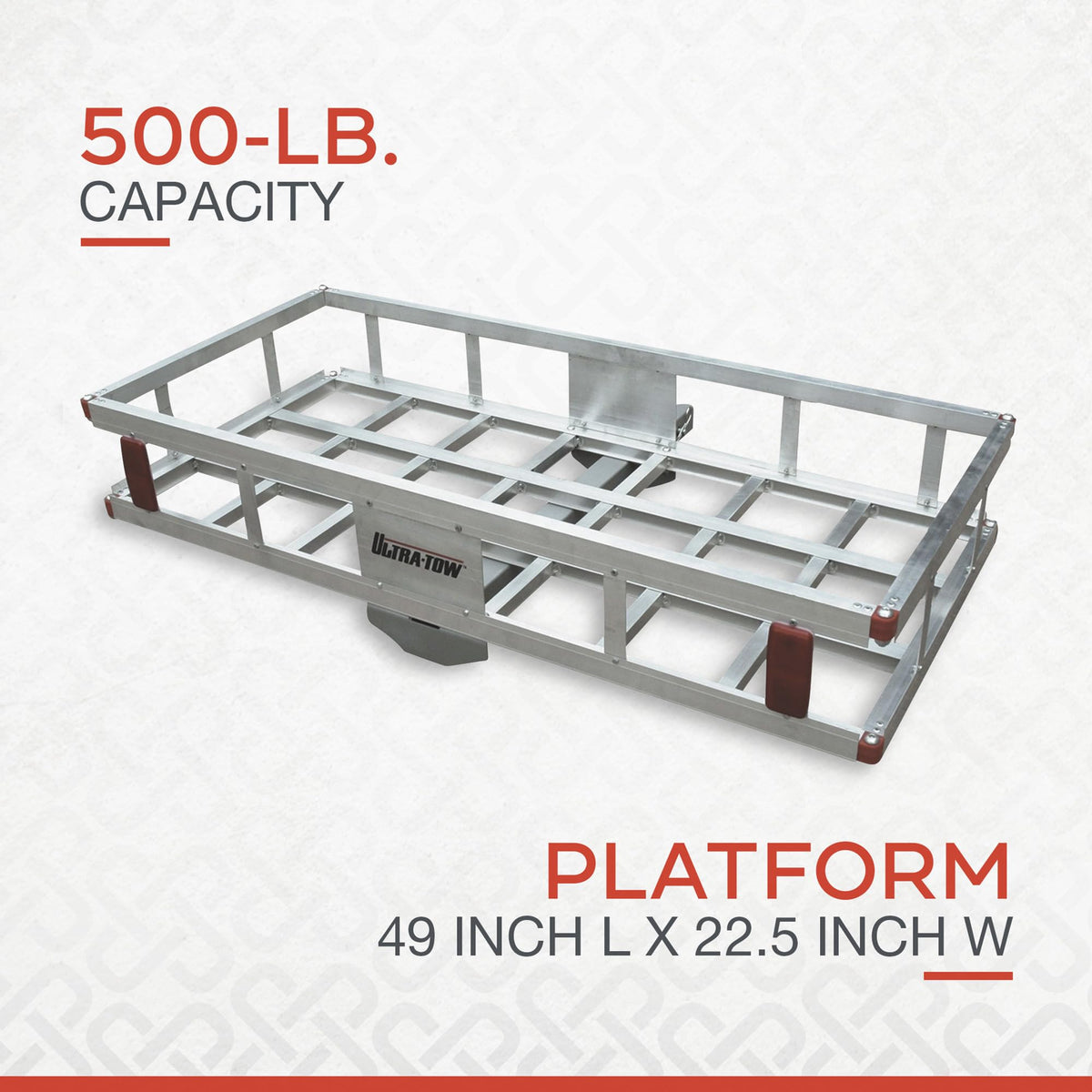 Aluminum Hitch Cargo Carrier 500-Lb Capacity Silver W3728