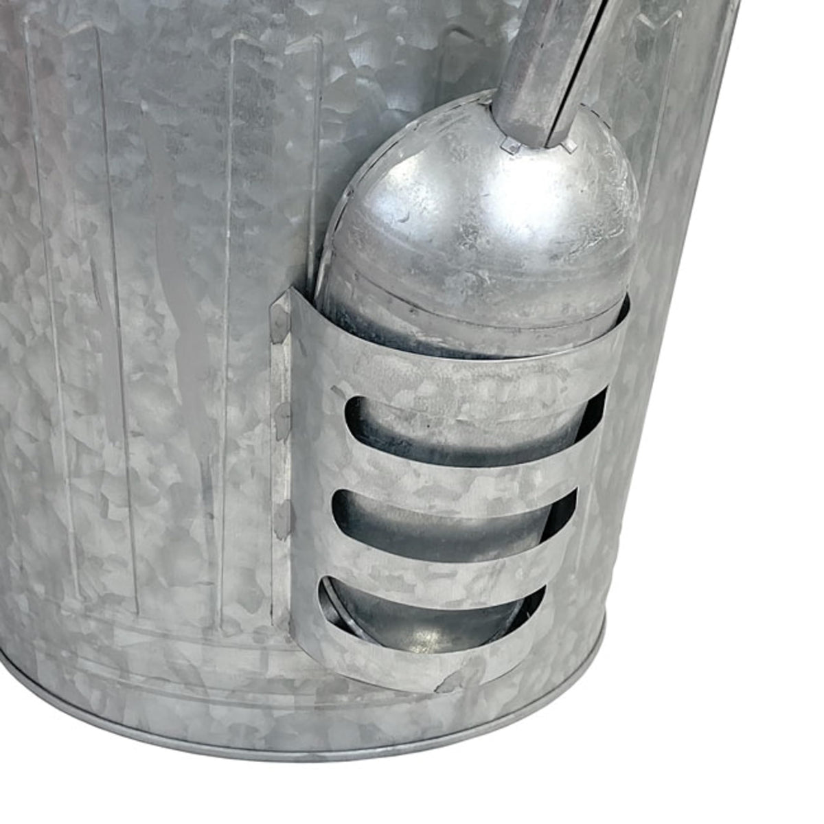 Galvanized Steel Bird Seed Storage Bucket Bin with Scoop I815