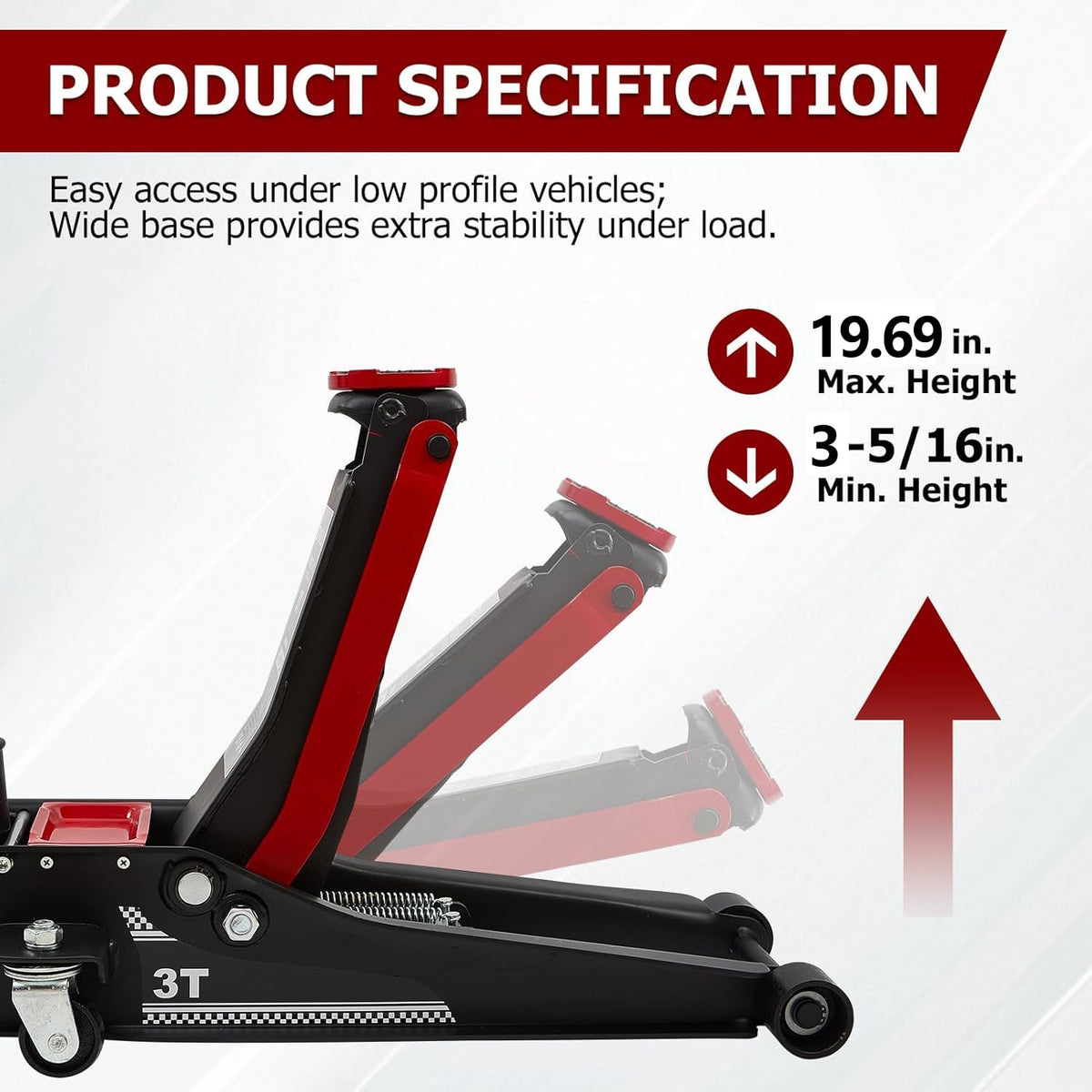 3 Ton Low Profile Steel Floor Jack T470