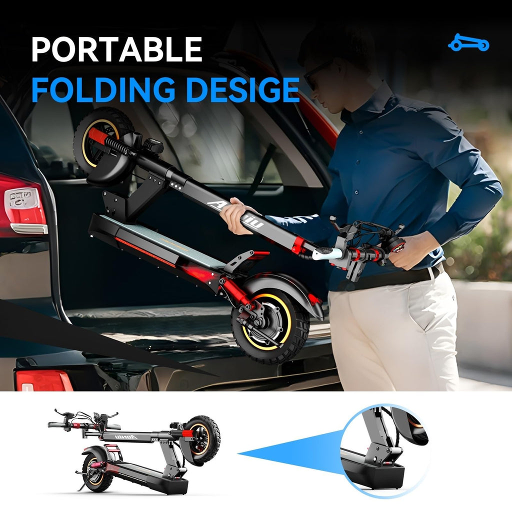 Electric Scooter with Seat 10 inch Off Road Foldable J5780