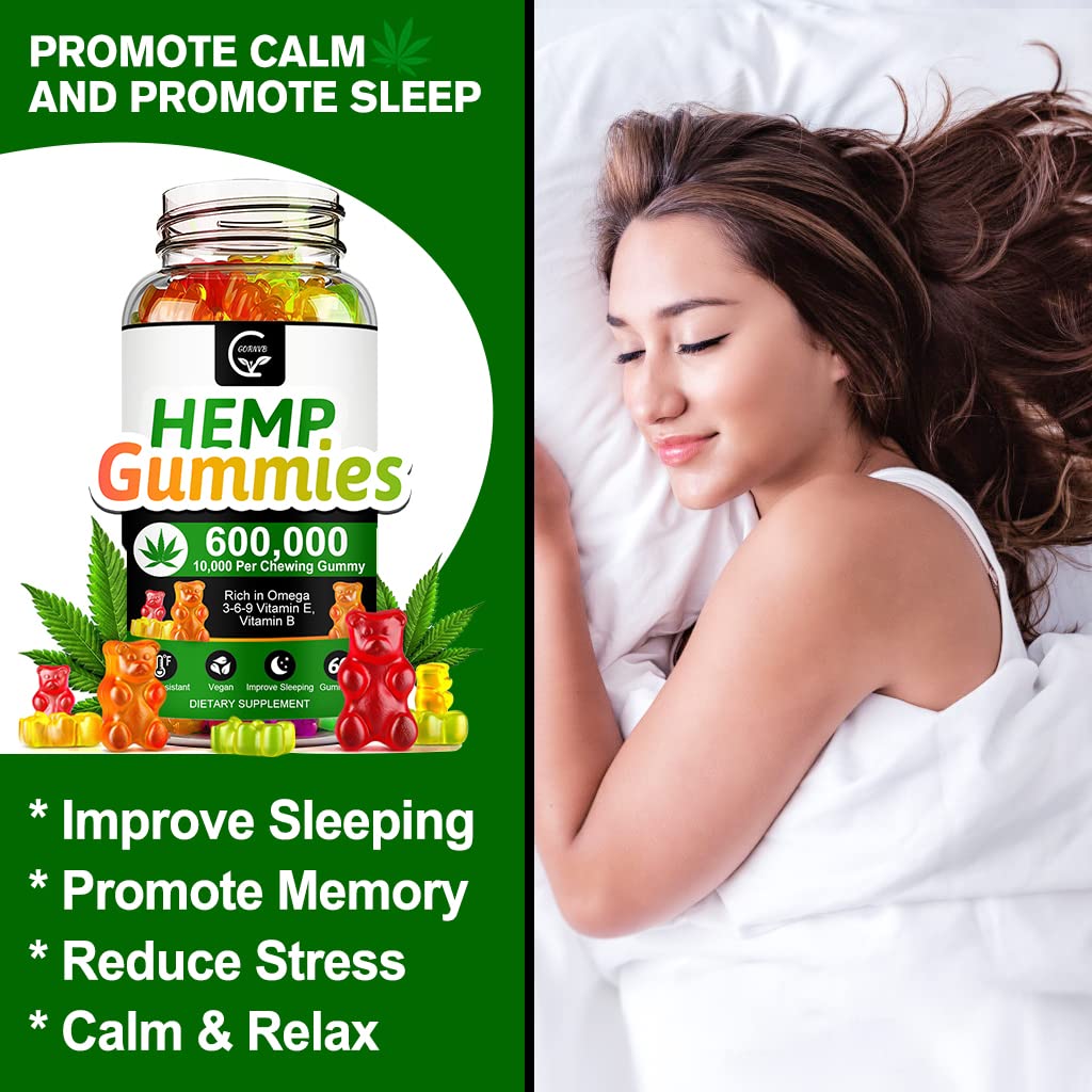 High Potency Hemp Gummies 600,000 Extra Strength Vegan Gluten-Free X826