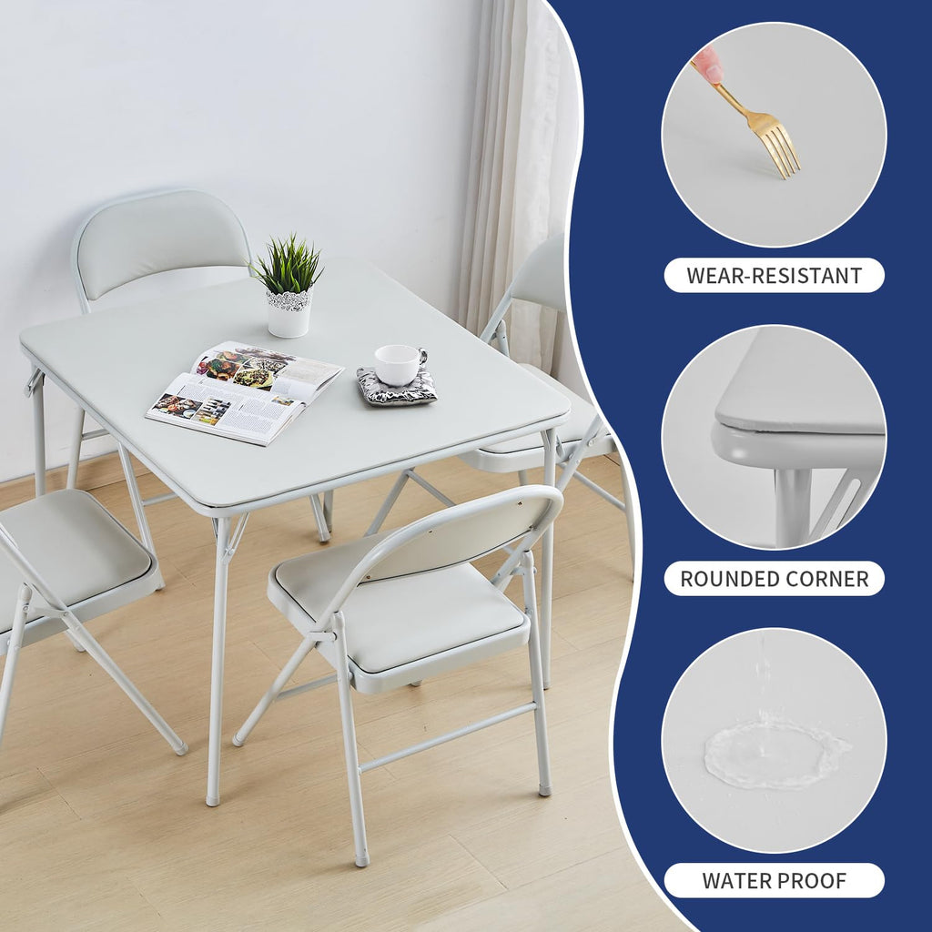 Square Folding Table with Collapsible Legs White B55960