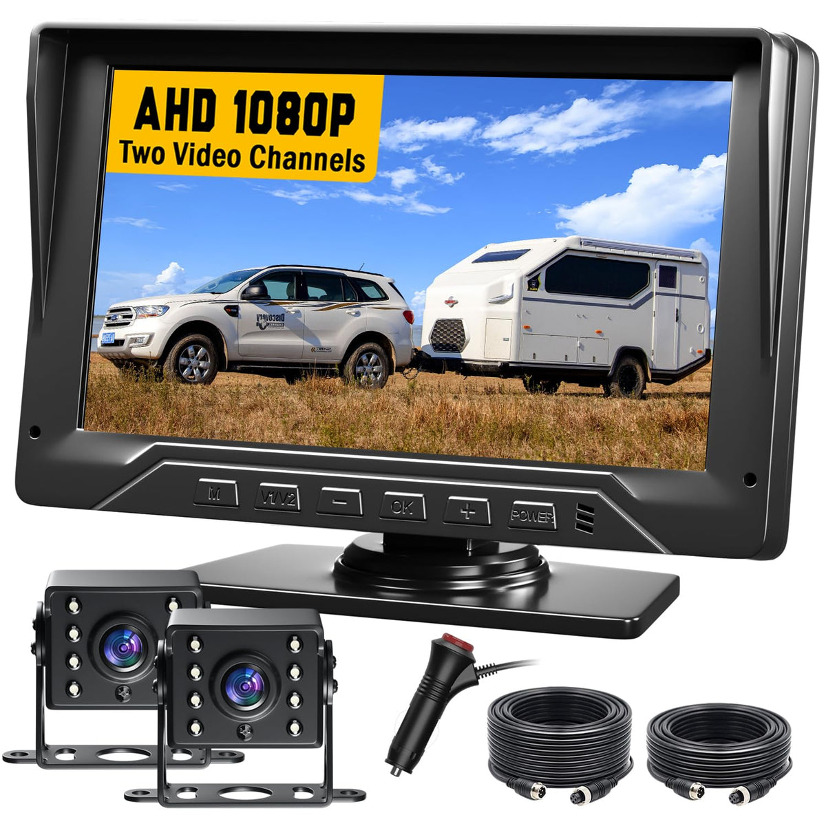 7'' Wired Dual RV Backup Camera System 1080P HD Q5047