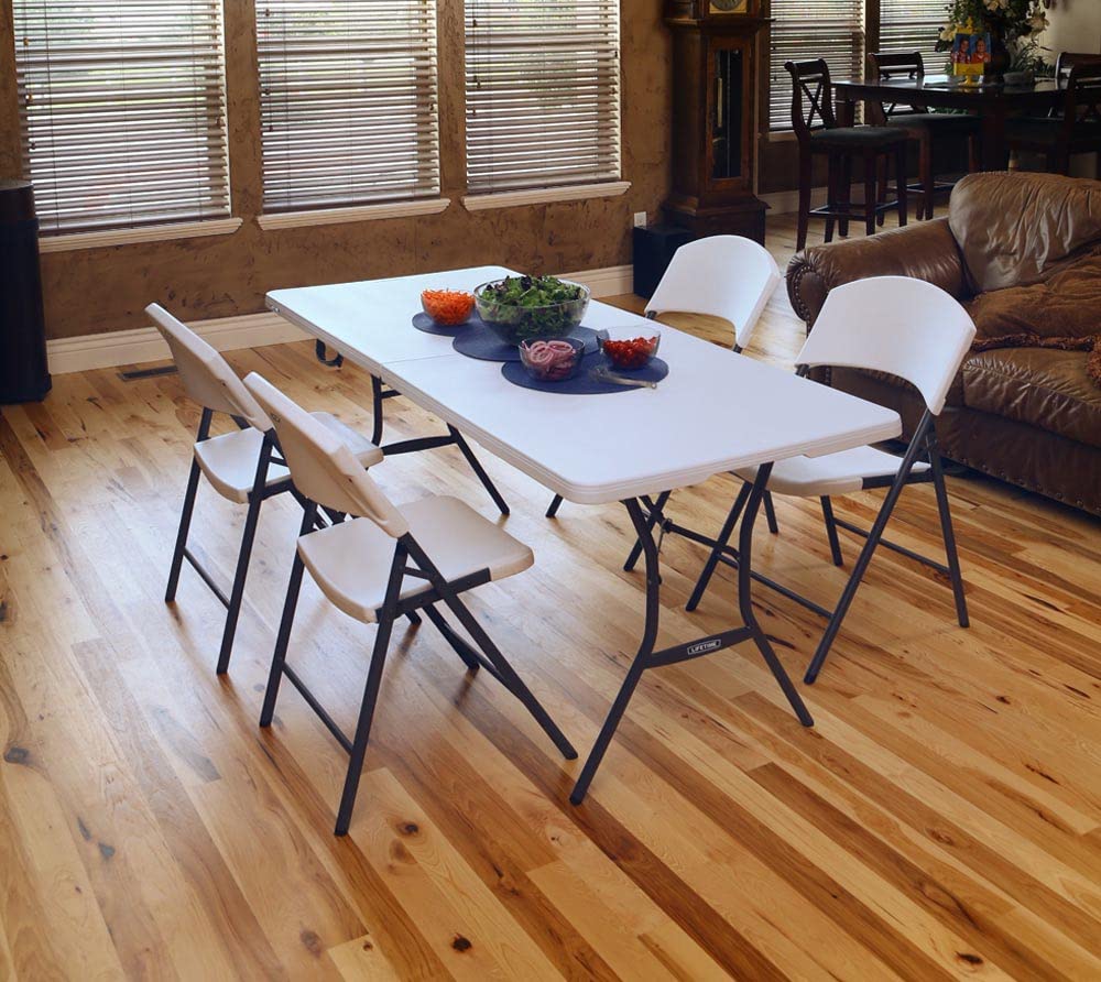 6 Feet White Granite Folding Table D631