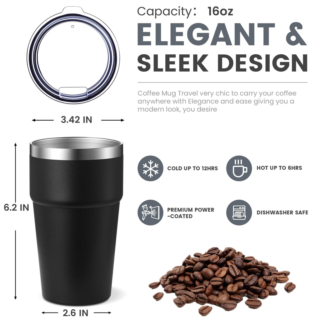16oz Stainless Steel Insulated Tumbler with Lid L9343