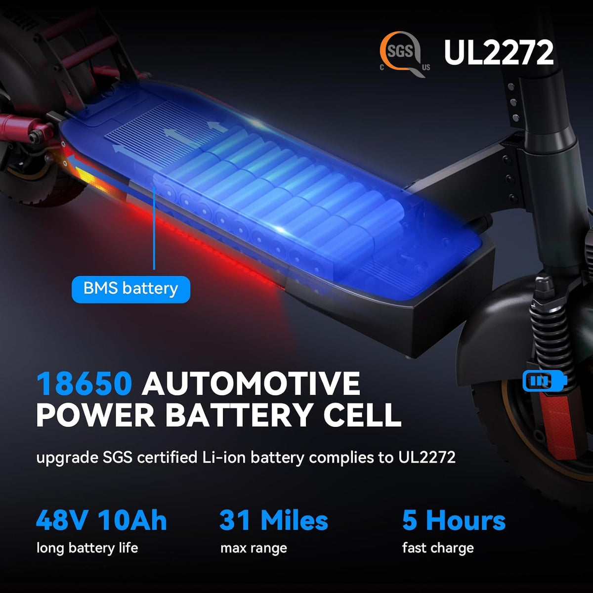 Electric Scooter with Seat 10 inch Off Road Foldable J5780