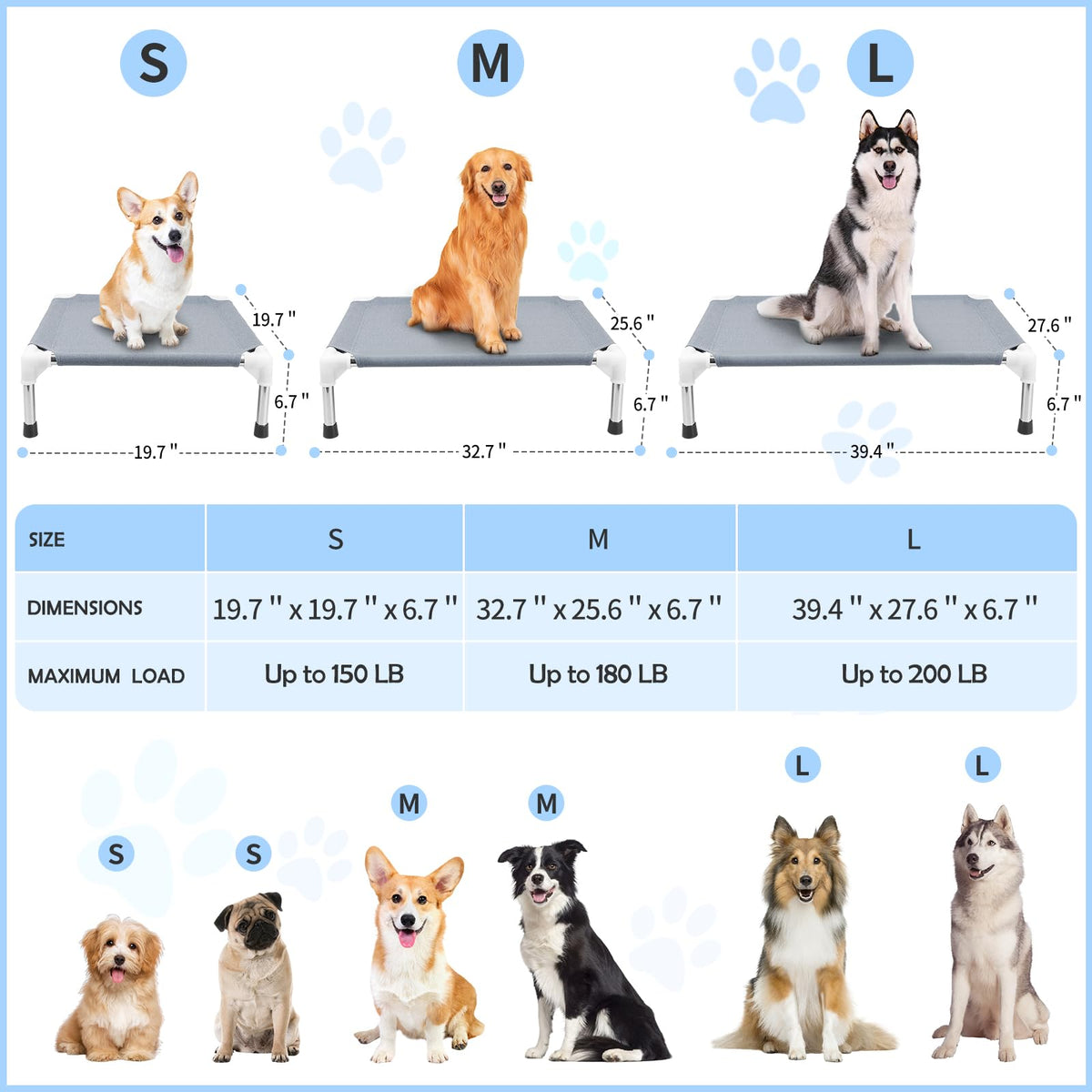 Elevated Raised Dog Bed X4467