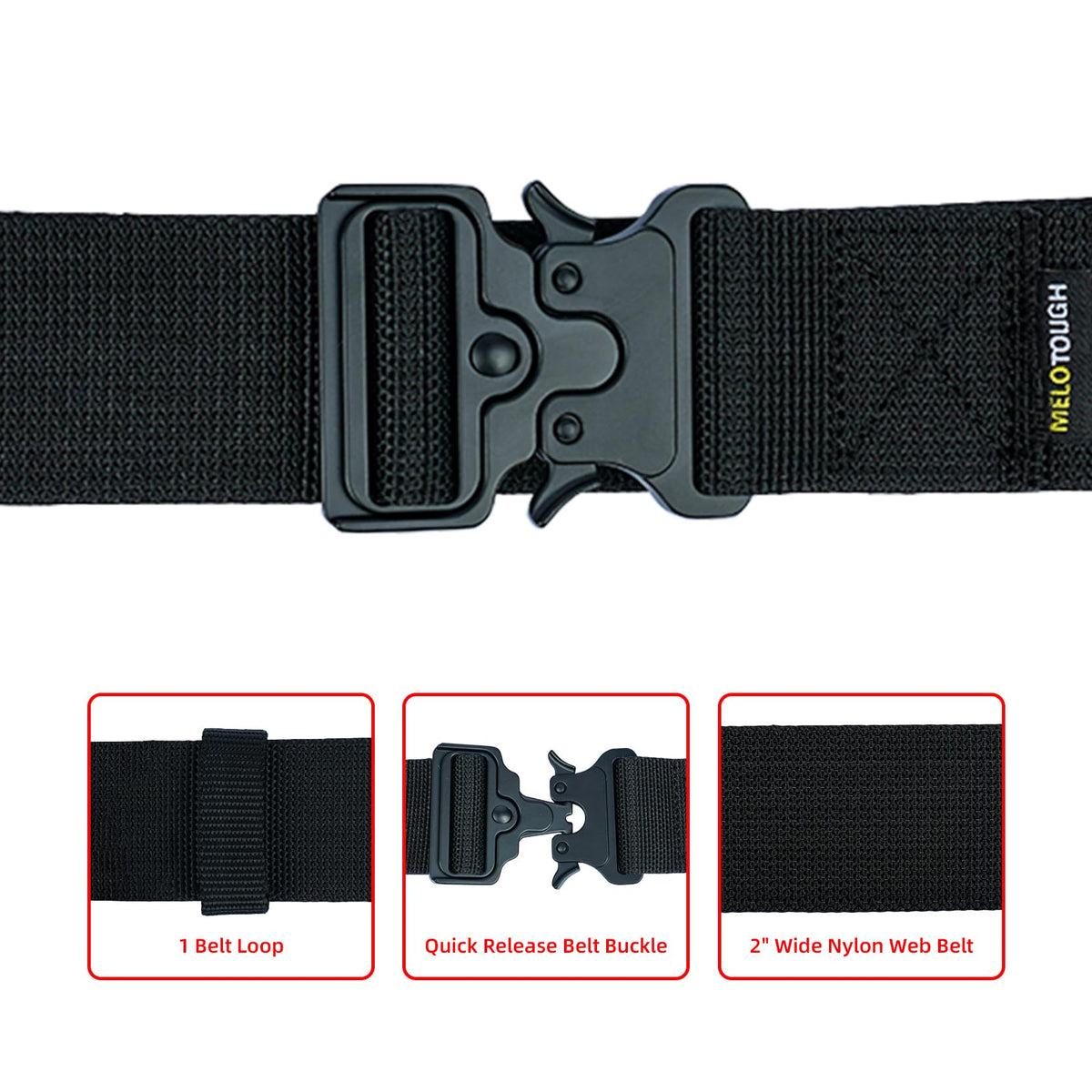 2" Nylon Web Work Tool Belt with Quick Release Metal Buckle M9914